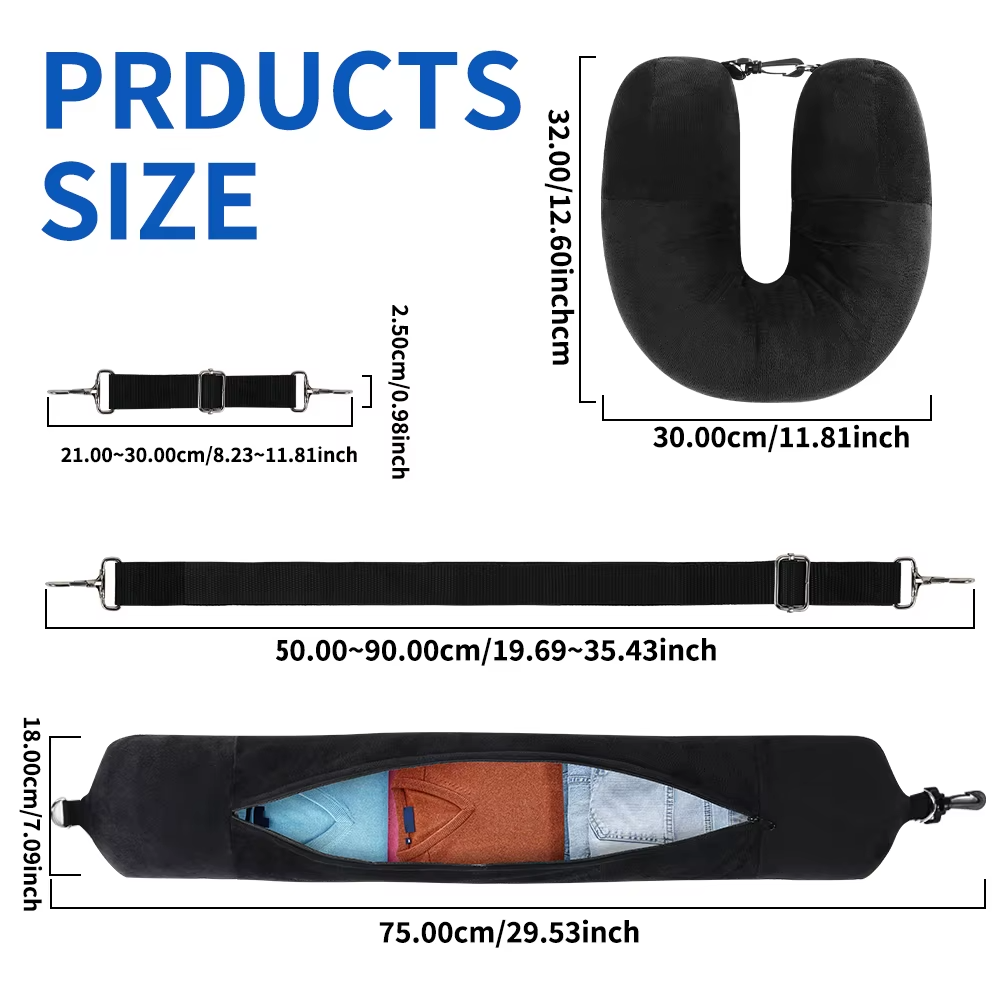Portable U-shaped Travel Pillow